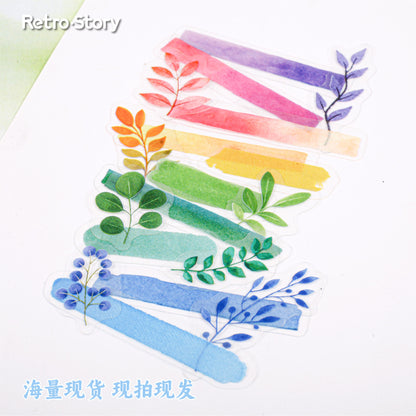 Retrostory Qingxu Series Pet Stickers with Branches and Leaves Growth Theme 30 Pieces into 6 Creative Handbook Decoration Stickers