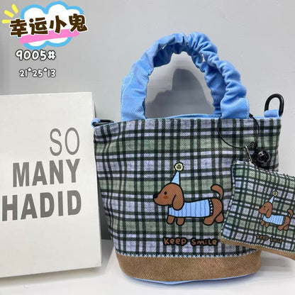 In-Stock New Small Cloth Bag Ins Cute Cartoon Women's Summer Cloth Bag Handbag Casual Tote Bag Upgrade