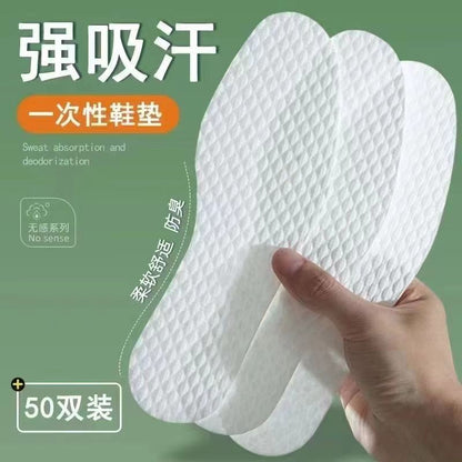 Disposable insole women's sweat-absorbent breathable deodorant non-slip thin barefoot artifact single-layer shoes deodorant comfort