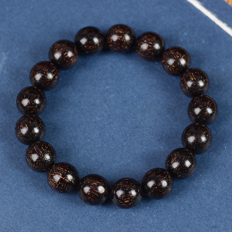 Zambian Blood Sandalwood Buddhist Bead Bracelet, Old Material, Small-Leaf Rosewood, High-Density Golden Star, Wholesale Prayer Bead Wooden Bracelet, Cultural and Artistic Crafts Manufacturer
