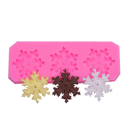 Christmas snowflake modeling silicone molds sugar cake chocolate mold diy baking Christmas decoration glue