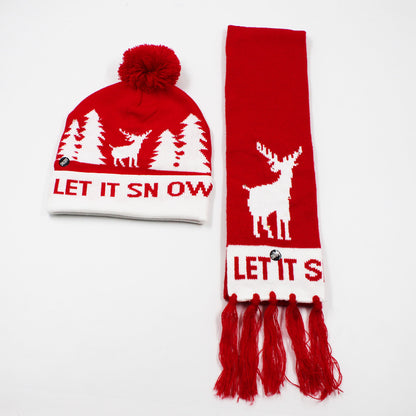 Korean Internet Celebrity Style Snowflake Christmas Hat, Warm and Cold-Proof Women's Knitted Hat with Pom-Pom, Ear-Protecting Yarn Hat, Light Luxury Style