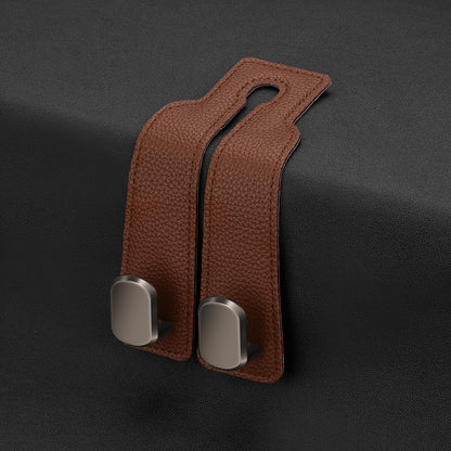 Car rear seat storage small hook turned leather zinc alloy ABS car double hook