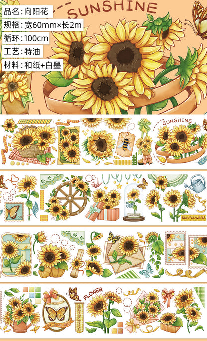 New pet Journal tape flower special material autumn letter simple full roll material shell optical flow hemp Journal tape