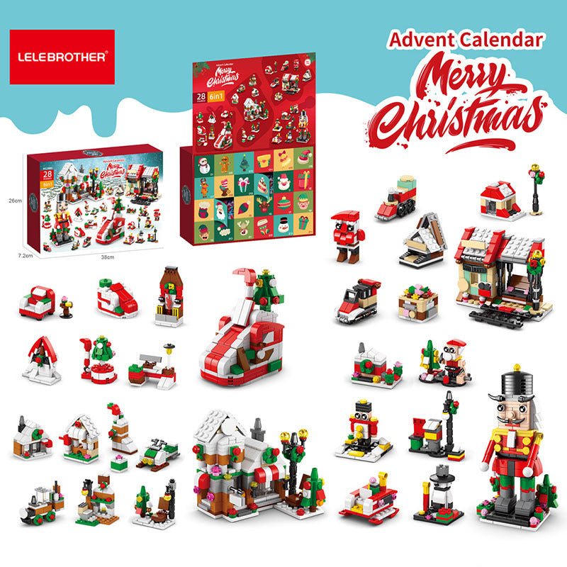 Compatible with Lego Christmas tree building blocks surprise blind box children assembled educational toys Christmas creative gift ornaments