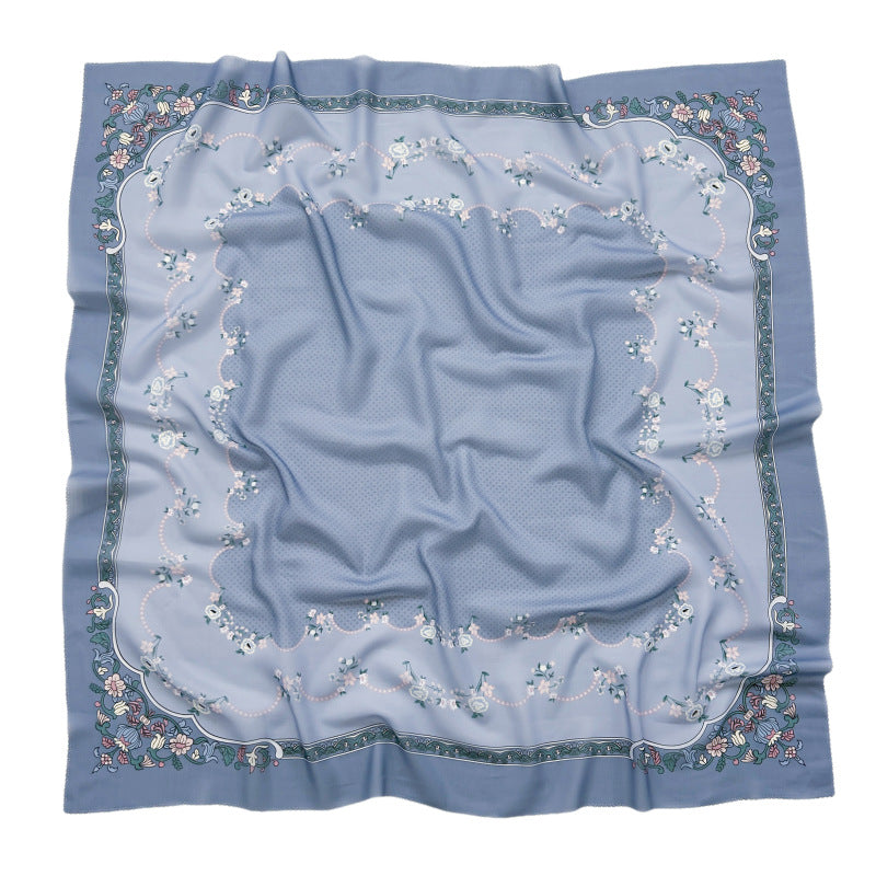 Cross-Border New Product Voile Print 110 Square Scarf Classic Lace Scarf Turban Malaysian Shawl