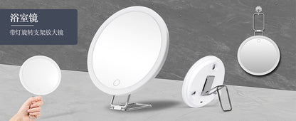 6 inch 10 times 20 times 30 times rechargeable led magnification suction cup makeup mirror 360 ° rotatable makeup mirror