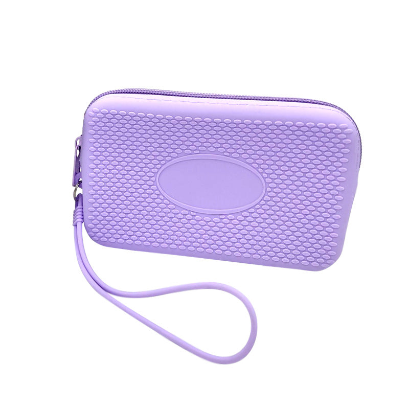 Silicone Square Small Travel Storage Bag with Handle, Customizable Logo, for Storing Miscellaneous Items, Toiletries, and Coins