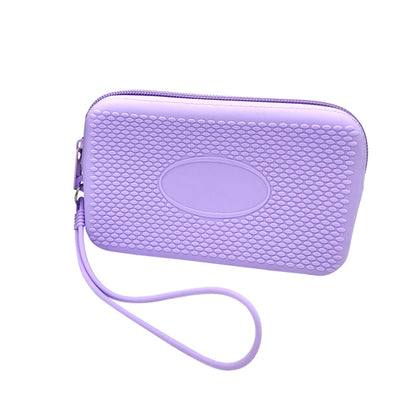 Silicone Square Small Travel Storage Bag with Handle, Customizable Logo, for Storing Miscellaneous Items, Toiletries, and Coins