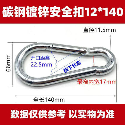 Safety Buckle, Climbing Buckle, Stainless Steel Lock, Spring Safety Ring, Outdoor Rock Climbing Accessories, Factory Direct Sales, Safety Hook