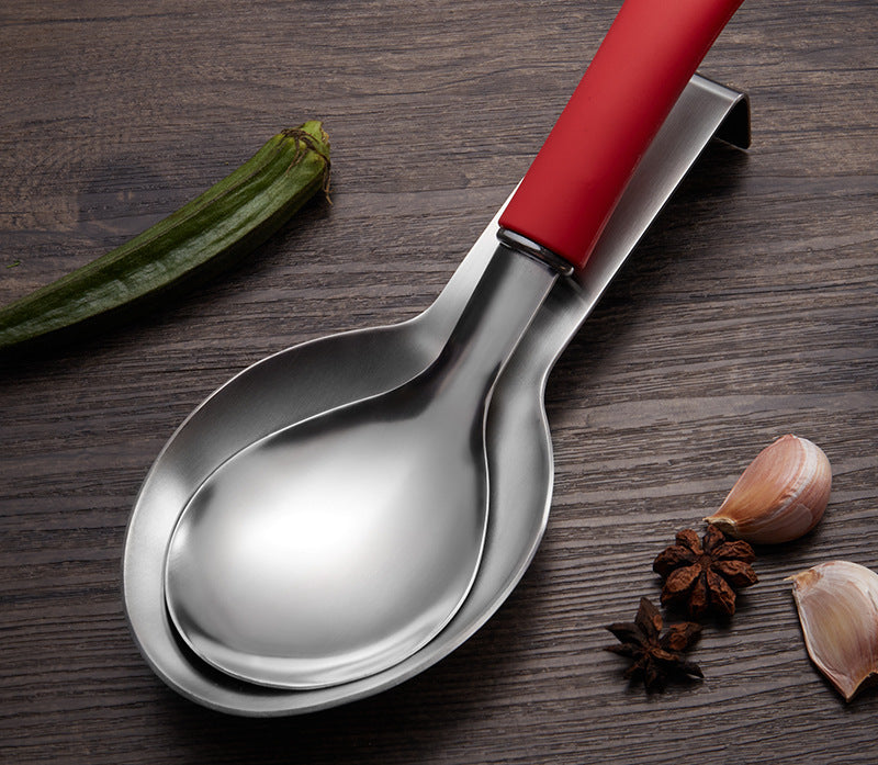 Stainless Steel Hot Pot Tray Spoon Kitchen Soup Spoon Pad Rack Holer Colander Hotel Self-service Rice Spoon Shelving Tray Storage Tray