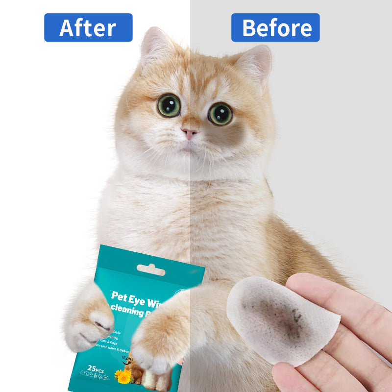 Foreign Trade Cross-Border Pet Tear Stain Wipes Pet Supplies Tear Stain Removal Cleaning Wet Wipes Cat Eye Tear Stain Removal