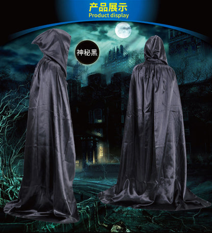 Halloween Costume Adult cosplay Death Cloak Performance Costume Black Wizard Robe Cloak Vampire