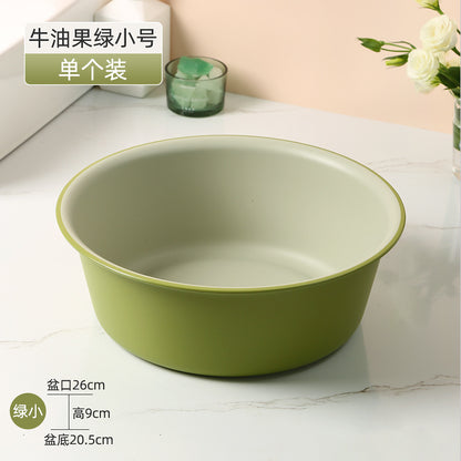 Washbasin plastic household large durable basin student dormitory baby contrast color small basin vegetable washing laundry foot basin