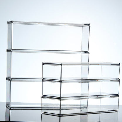 Storage Box PET Transparent Acrylic Rectangular Cosmetic Station Snack Kitchen Sundries Storage Box with Lid
