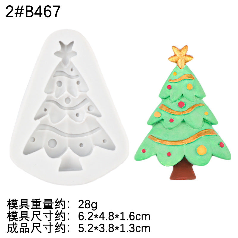 Christmas Tree Chocolate Silicone Mold Christmas Decoration Flip Cake Mold Pine Tree Christmas Tree Cookie Baking Mold