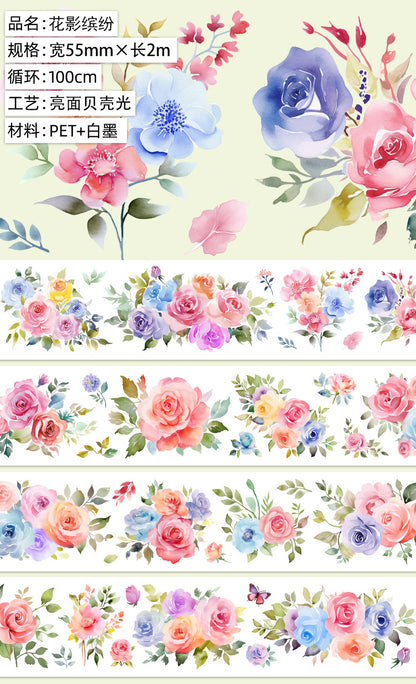 Original hand account tape shell light flower decoration handmade collage diy hand account material wholesale special material pet tape