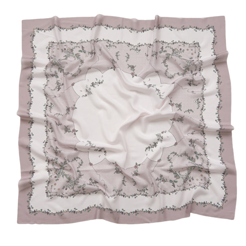 Cross-Border New Product Voile Print 110 Square Scarf Classic Lace Scarf Turban Malaysian Shawl