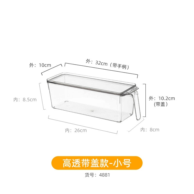 Transparent Storage Box Desktop Kitchen Cabinet Drawer Refrigerator Storage Box Acrylic Snacks Portable Storage Basket