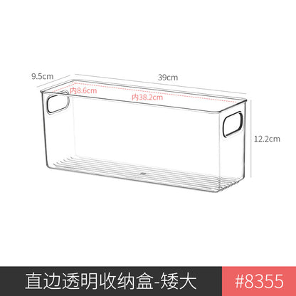 Storage Box PET Transparent Acrylic Rectangular Cosmetic Station Snack Kitchen Sundries Storage Box with Lid