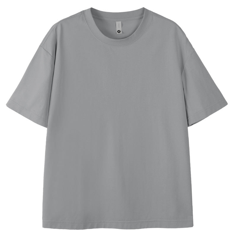 Dan Baoni | Summer Cool Sense Sunscreen Solid Color Advanced Sense Ice Silk Men's T-Shirt Loose Round Neck Shoulder Short Sleeve Customization