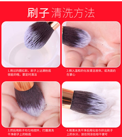 Marble makeup brush wholesale powder brush blush eye shadow brush full set of beauty tools 10 sets of brush bag beauty brush