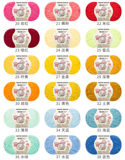 Snowball Macey Core Matte Chenille Fine Wool DIY Handmade Knitted Doll Scarf Hat Hair Accessories Crochet