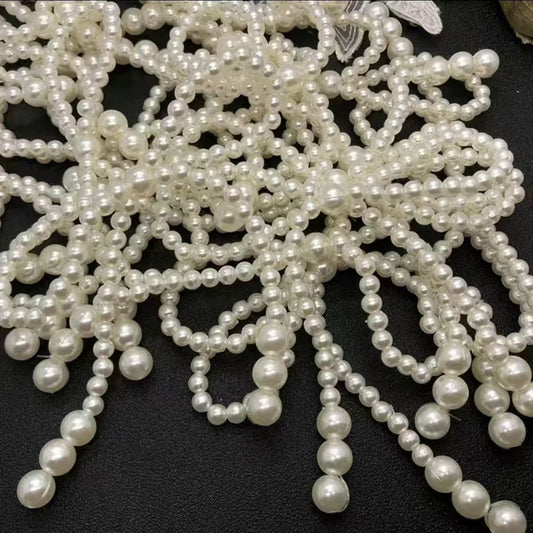 Wholesale bouquet bow jewelry imitation pearl cake decoration bow chain Valentine's Day accessories accessories decoration