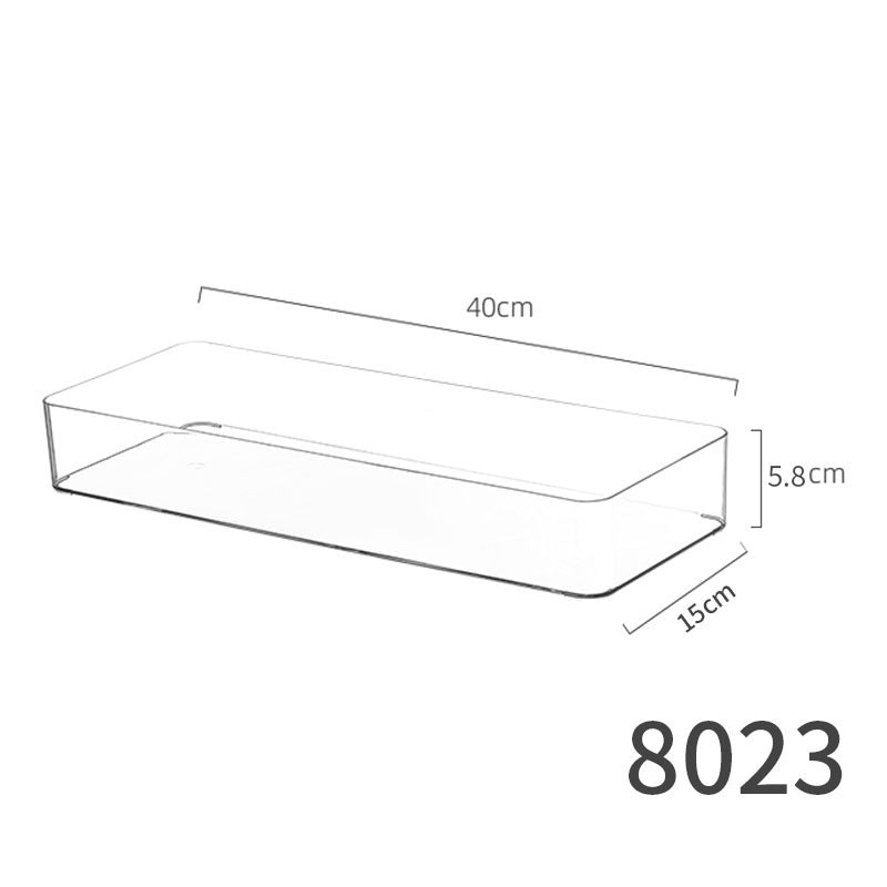 Desktop Storage Box with Lid Flip-Top Rectangular Transparent Acrylic Storage Box Kitchen Cosmetics Sundry Work Station