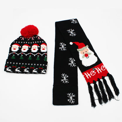 Korean Internet Celebrity Style Snowflake Christmas Hat, Warm and Cold-Proof Women's Knitted Hat with Pom-Pom, Ear-Protecting Yarn Hat, Light Luxury Style