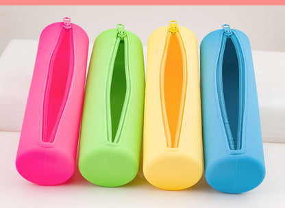 Round Silicone Bag Large Capacity Travel Multi-Purpose Toiletries Storage Bag Stationery Cosmetic Storage Box Storage