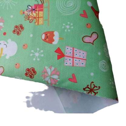210 Five-Point Pvc Printed Oxford Cloth Christmas Fabric Christmas Tree Packaging Bag Polyester Fabric Christmas Decoration