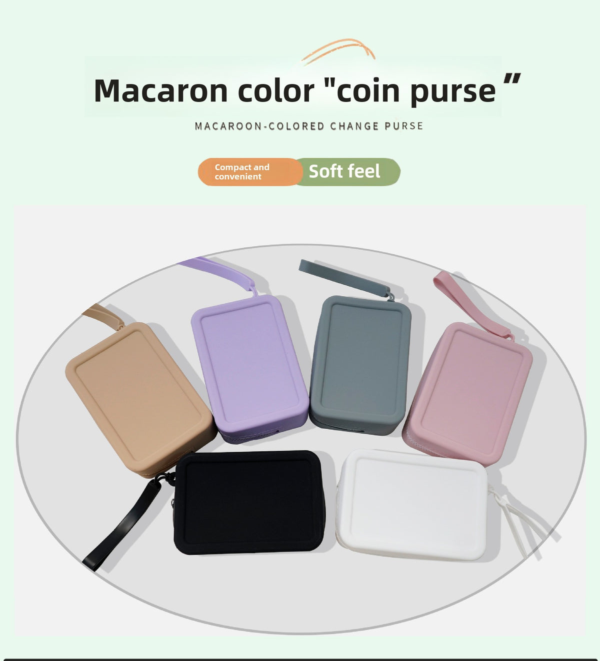 Silicone Rectangular Coin Purse Thickened Small Bag Coin Internet-famous Key Case Headset Storage Certificate Multi-purpose Bag