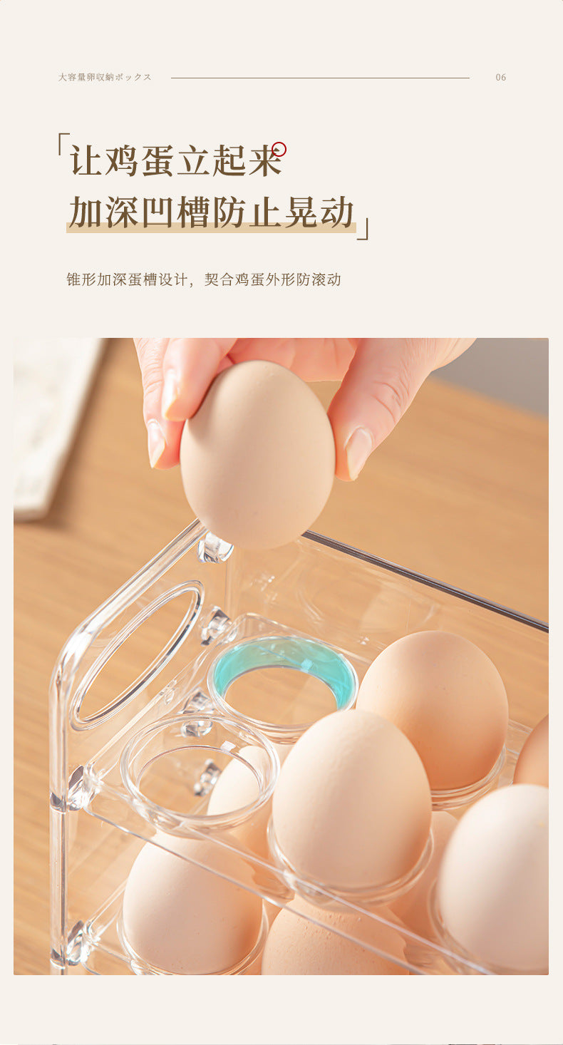 Egg Storage Box for Refrigerator Side Door, Egg Carton Holder, Food-Grade Special Transparent Storage and Preservation Box with Lid