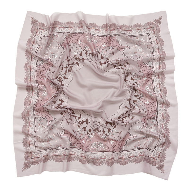 Cross-Border New Product Voile Print 110 Square Scarf Classic Lace Scarf Turban Malaysian Shawl