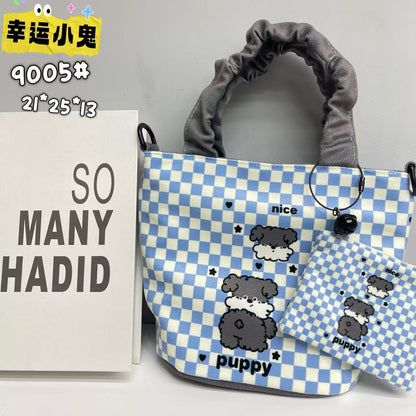 In-Stock New Small Cloth Bag Ins Cute Cartoon Women's Summer Cloth Bag Handbag Casual Tote Bag Upgrade