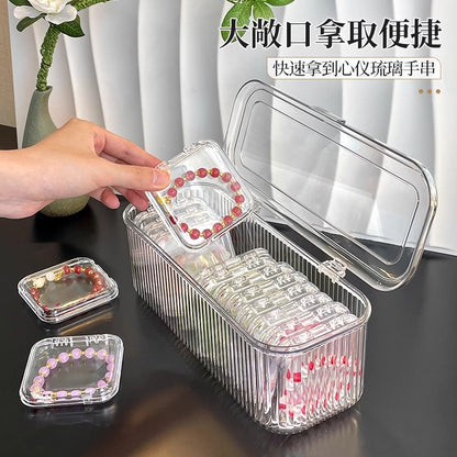 Acrylic Storage Box Jewelry Drawer Bracelet Storage Crystal Necklace Multi-lattice Jewelry Box Portable Anti-oxidation Bracelet