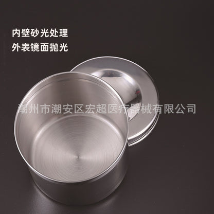 Processing and Customization 304 Stainless Steel Ointment Tank, Anti-Iodine Ointment Tank, Pattern Embroidered Cotton Ball Tank, Dressing Gauze Tank