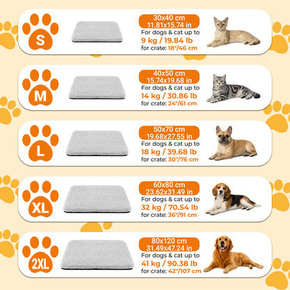 Super soft self-warming cat and dog bed, warm dog crate sleeping pad, washable non-slip pet nest mat