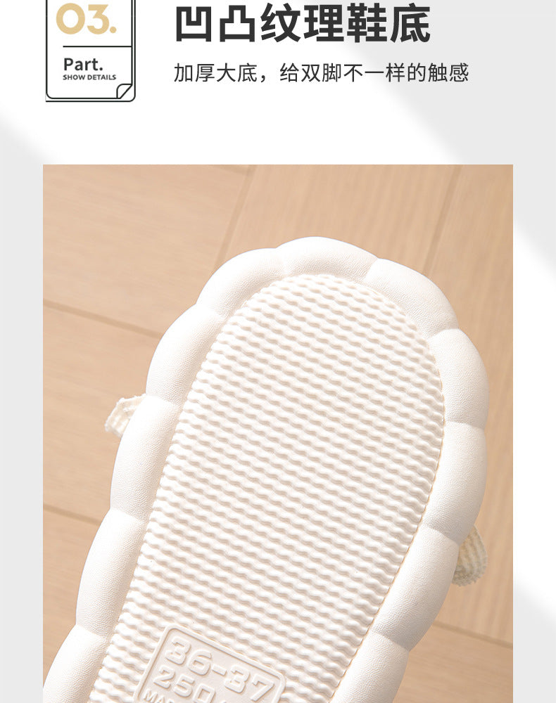 Cute lace rabbit parent-child male and female baby adult indoor and outdoor home wooden floor thickened linen Four Seasons slippers