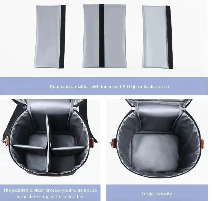 lunch bag red wine thermos bag 4 bottles wine cold ice bag outdoor picnic bag picnic bag