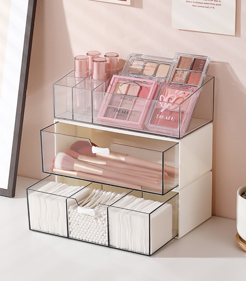 Transparent Storage Box Cosmetics Organizer Desktop Lipstick Makeup Brush Skin Care Product Pen Holder Makeup Box Storage Shelf