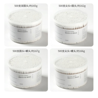 Cotton Swabs Double-Ended Boxed Bagged Disposable Cotton Swabs for Makeup Ear Removal Household Pointed Round Bamboo Swabs Cotton Balls