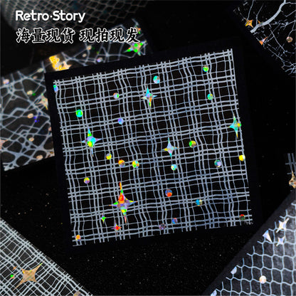 Retrostory Star Yarn Series Stereo Hot Stamping Pet Handbook DIY Border Background Yarn Decorative Collage Tape