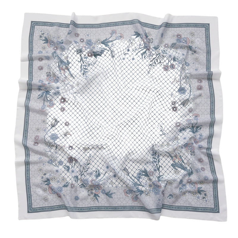 Cross-Border New Product Voile Print 110 Square Scarf Classic Lace Scarf Turban Malaysian Shawl