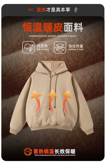 Cai Xiang Island Men's Clothing | Autumn and Winter Cross-Border American-Style Fleece Hoodie Men's Street Fashion Hooded Sweatshirt with Drawstring