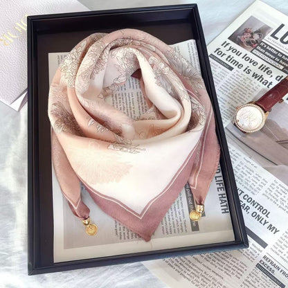 2026 New Style Warm Square Scarf with Magnetic Buckle, Triangular Silk Scarf, Cotton Scarf for Women, Stylish Neck Warmer for Spring, Autumn, and Winter, Versatile and Elegant