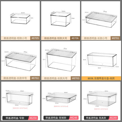 Storage box with lid storage box transparent acrylic kitchen cosmetics sundries station snacks toys clothes books
