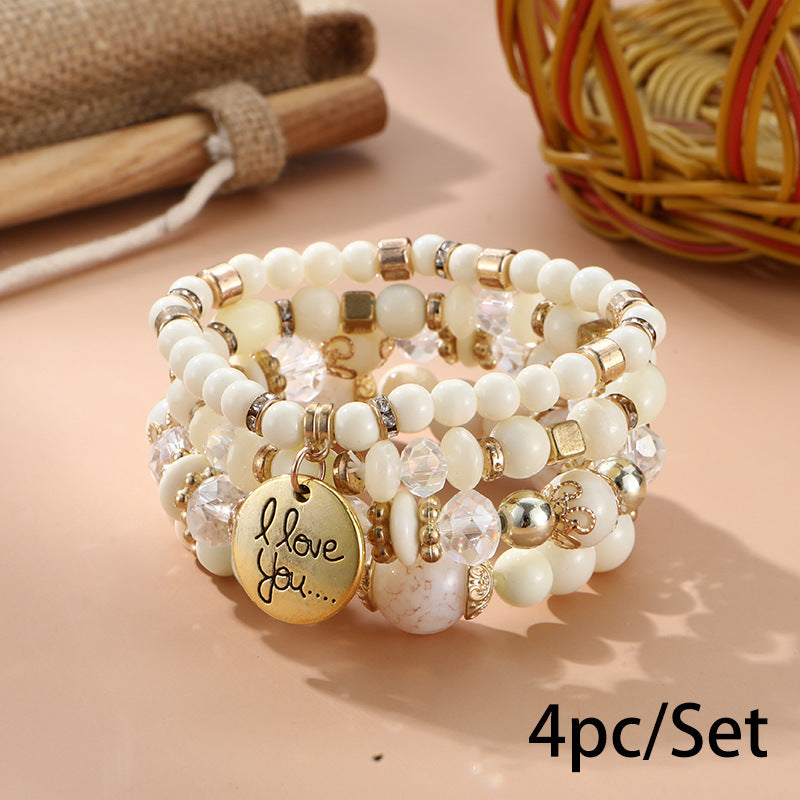 European and American Cross-Border Hot-Selling New Bohemian Bracelets Creative Tassel Multi-Layer Beaded Bracelets Fashion Jewelry