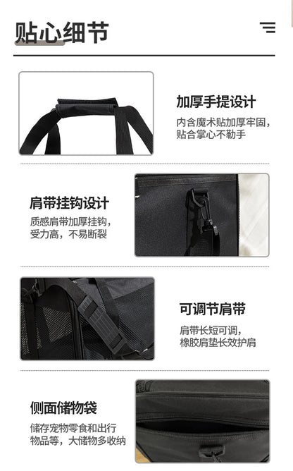 Cross-Border Pet Carrier Bag, Portable Small Dog Carrier, Pet Tote Bag, Mesh Breathable Large Capacity Cross-Body Cat Bag